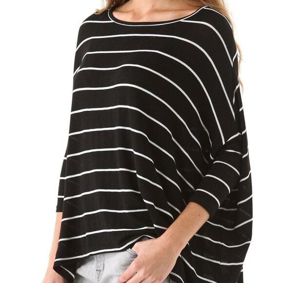 NATION LTD Black & White Striped ‘Monroe’ Oversized Knit Top One Size Fits Most - Picture 8 of 8